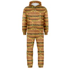 Delicious Burger Pattern Hooded Jumpsuit (men)  by berwies