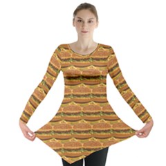 Delicious Burger Pattern Long Sleeve Tunic  by berwies