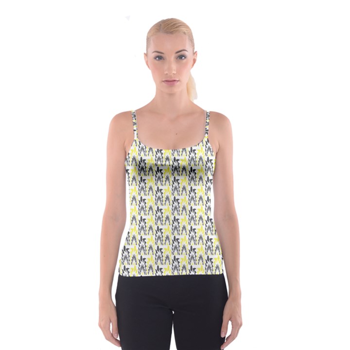 Tricolored Geometric Pattern Spaghetti Strap Top