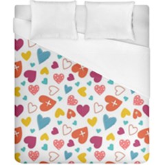 Colorful Bright Hearts Pattern Duvet Cover (california King Size) by TastefulDesigns