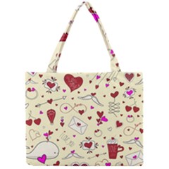 Valentinstag Love Hearts Pattern Red Yellow Mini Tote Bag by EDDArt