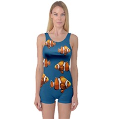 Clown Fish One Piece Boyleg Swimsuit by Valentinaart