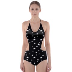 Black Star Space Cut-out One Piece Swimsuit by Mariart