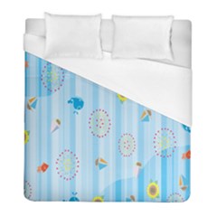 Animals Whale Sunflower Ship Flower Floral Sea Beach Blue Fish Duvet Cover (full/ Double Size) by Mariart