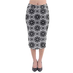 Geometric Black And White Midi Pencil Skirt by linceazul