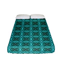 Turquoise Damask Pattern Fitted Sheet (full/ Double Size) by linceazul