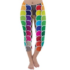 Circle Round Yellow Green Blue Purple Brown Orange Pink Capri Winter Leggings  by Mariart