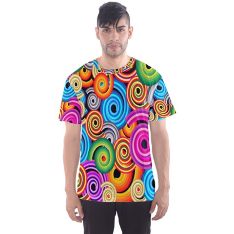 Circle Round Hole Rainbow Men s Sport Mesh Tee by Mariart