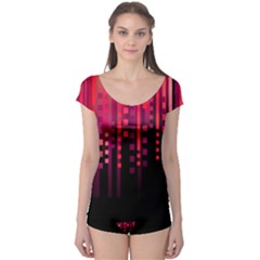 Line Vertical Plaid Light Black Red Purple Pink Sexy Boyleg Leotard  by Mariart