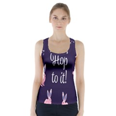 Rabbit Bunny Pink Purple Easter Animals Racer Back Sports Top by Mariart