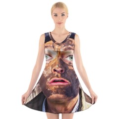 Shitfaced V-neck Sleeveless Skater Dress by RakeClag