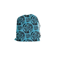 Turquoise Pattern Drawstring Pouches (small)  by linceazul