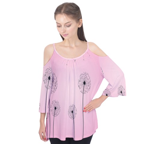 Flower Back Pink Sun Fly Flutter Tees by Mariart