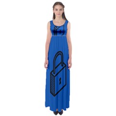 Padlock Love Blue Key Empire Waist Maxi Dress by Mariart