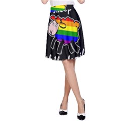 Rainbow Sheep A-line Skirt by Valentinaart