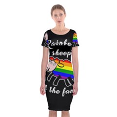 Rainbow Sheep Classic Short Sleeve Midi Dress by Valentinaart