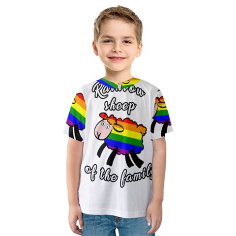 Rainbow Sheep Kids  Sport Mesh Tee by Valentinaart