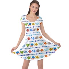 Coral Reef Fish Coral Star Cap Sleeve Dresses by Mariart