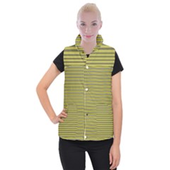 Lines Pattern Women s Button Up Puffer Vest by Valentinaart