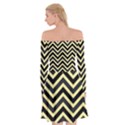 Zigzag pattern Off Shoulder Skater Dress View2