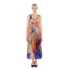 Rainbow Color Splash Sleeveless Maxi Dress by Mariart