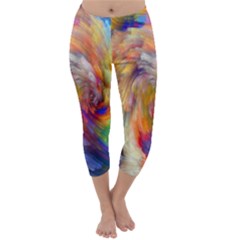 Rainbow Color Splash Capri Winter Leggings  by Mariart