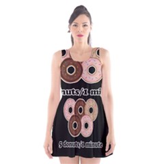 Five Donuts In One Minute  Scoop Neck Skater Dress by Valentinaart