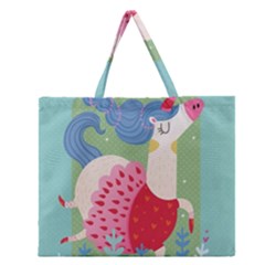 Unicorn Zipper Large Tote Bag by Mjdaluz