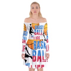 Basketball Is My Life Off Shoulder Skater Dress by Valentinaart