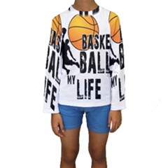 Basketball Is My Life Kids  Long Sleeve Swimwear by Valentinaart