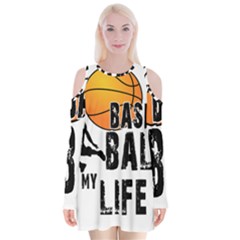 Basketball Is My Life Velvet Long Sleeve Shoulder Cutout Dress by Valentinaart