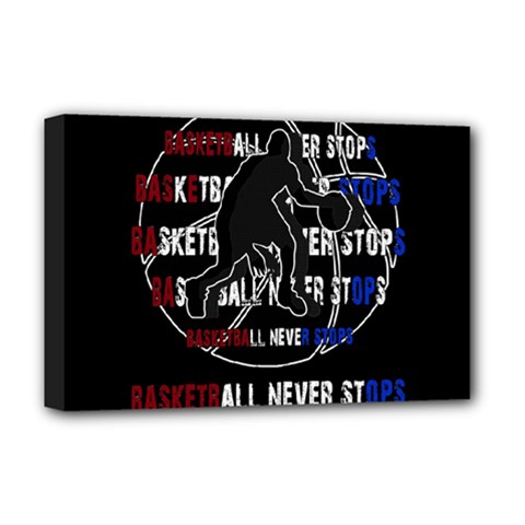 Basketball Never Stops Deluxe Canvas 18  X 12   by Valentinaart