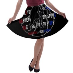 Basketball Never Stops A-line Skater Skirt by Valentinaart