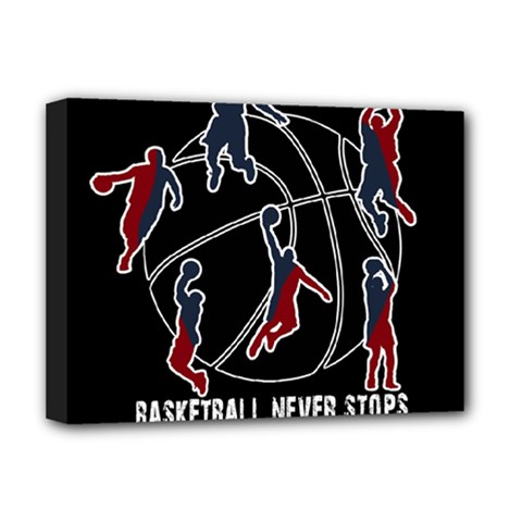 Basketball Never Stops Deluxe Canvas 16  X 12   by Valentinaart