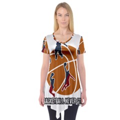 Basketball Never Stops Short Sleeve Tunic  by Valentinaart