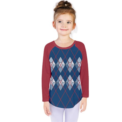 Diamonds And Lasers Argyle  Kids  Long Sleeve Tee by emilyzragz