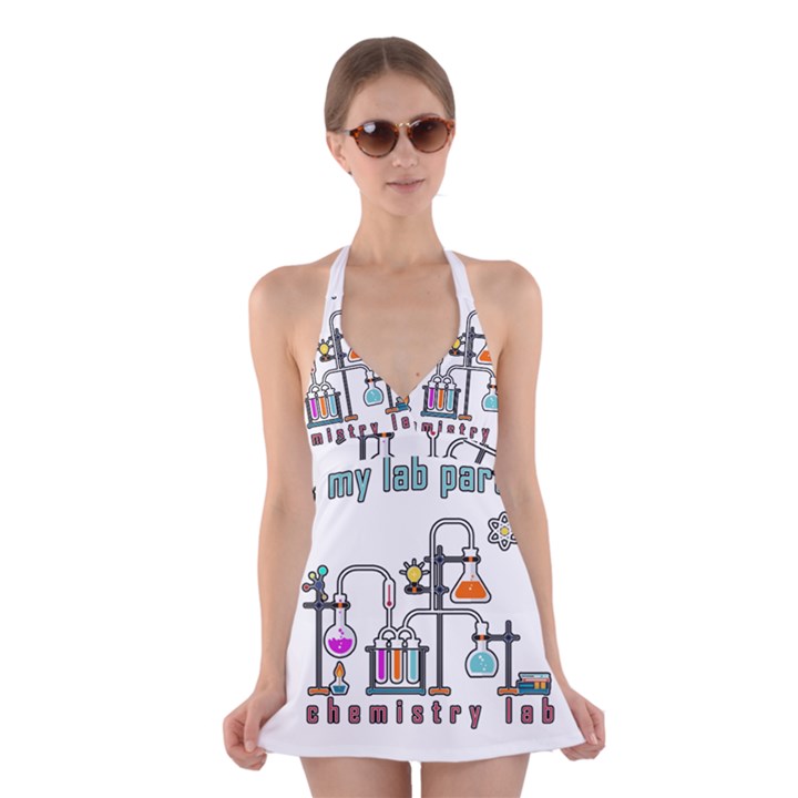 Chemistry lab Halter Swimsuit Dress