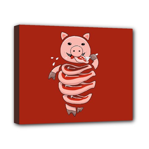 Red Stupid Self Eating Gluttonous Pig Canvas 10  X 8  by CreaturesStore