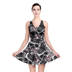 Skulls Pattern Reversible Skater Dress by ValentinaDesign