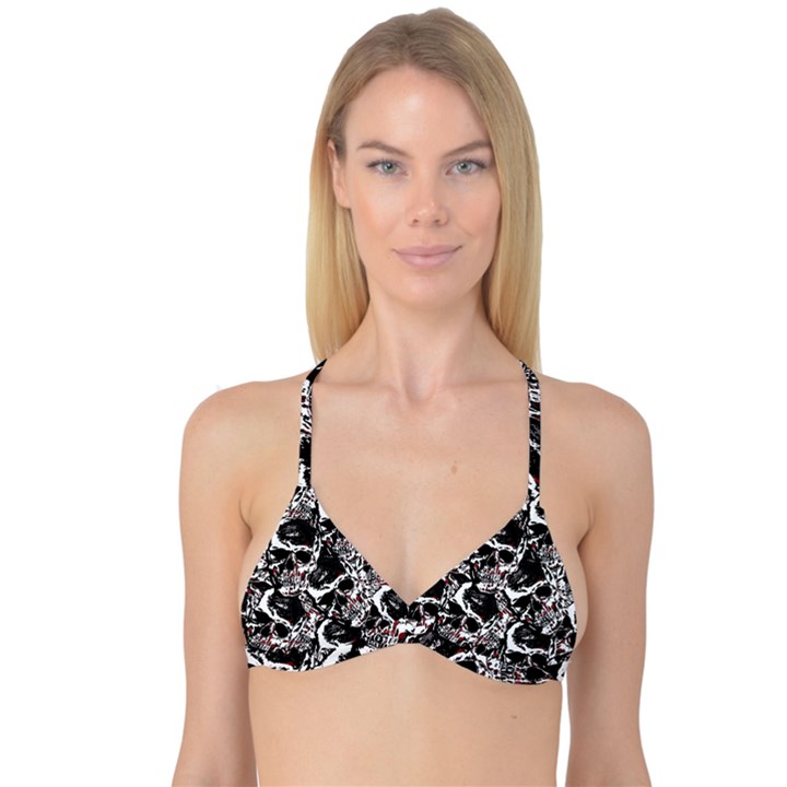 Skull pattern Reversible Tri Bikini Top