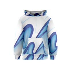 Glittering Abstract Lines Blue Wave Chefron Kids  Pullover Hoodie by Mariart