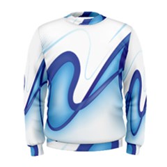 Glittering Abstract Lines Blue Wave Chefron Men s Sweatshirt by Mariart