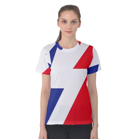 Three Colors Blue White Line Star Women s Cotton Tee by Mariart