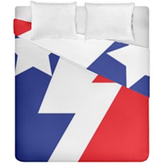 Three Colors Blue White Line Star Duvet Cover Double Side (california King Size) by Mariart