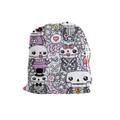 Kawaii Graffiti And Cute Doodles Drawstring Pouches (large)  by Nexatart