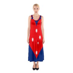 Love Heart Star Circle Polka Moon Red Blue White Sleeveless Maxi Dress by Mariart