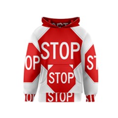 Stop Sign Kids  Pullover Hoodie by Valentinaart