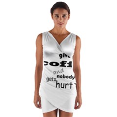 Give Me Coffee And Nobody Gets Hurt Wrap Front Bodycon Dress by Valentinaart