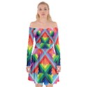 Rainbow Chem Trails Off Shoulder Skater Dress View1