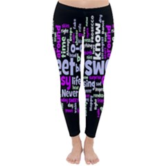 Writing Color Rainbow Sweer Love Classic Winter Leggings by Mariart